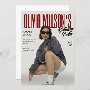 Fashion Magazine Foto Geburtstag Einladung