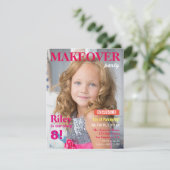 Fashion Magazine Makeover Girls Geburtstagsparty Einladung (Stehend Vorderseite)
