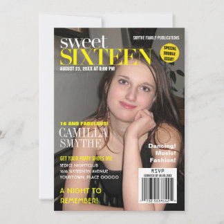 Fashion Magazine Right Cover 16 . Geburtstag Party Einladung