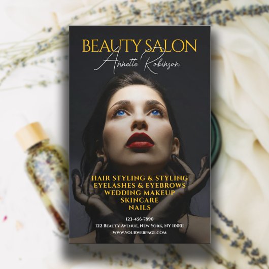 Fashion magazine style beauty salon flyer