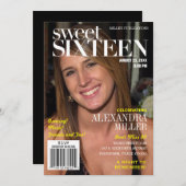 Fashion Magazine Yellow 16 . Geburtstag Party Einladung (Vorne/Hinten)