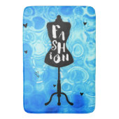 Fashion Mannequin Stand Blue Retro Vintag Badematte (Vorderseite Vertikal)