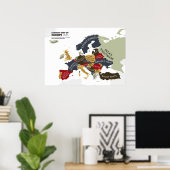 Fashion Map von Europa Poster (Heimbüro)