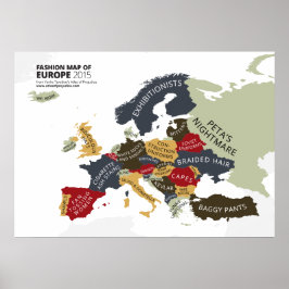 Fashion Map von Europa Poster
