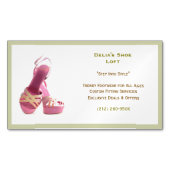 Fashion mit grünen rosa Schuhen Magnetische Visitenkarte (Vorderseite)