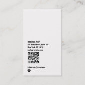 Fashion Model Foto Black QR Code Visitenkarte (Rückseite)