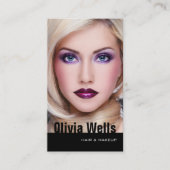 Fashion Model Foto Black QR Code Visitenkarte (Vorderseite)