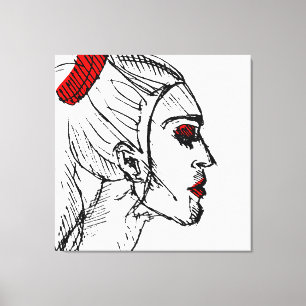 Fashion Model Sketch Leinwanddruck