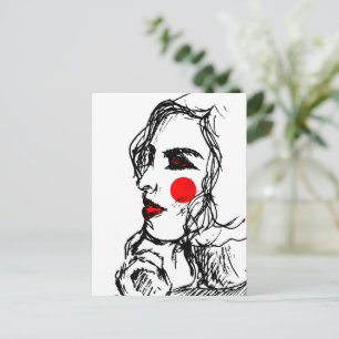 Fashion Model Sketch Postkarte