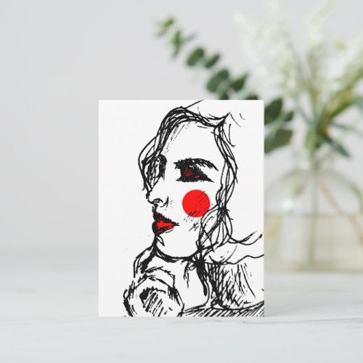 Fashion Model Sketch Postkarte (Stehend Vorderseite)