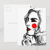 Fashion Model Sketch Postkarte (Vorne/Hinten)