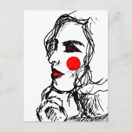 Fashion Model Sketch Postkarte