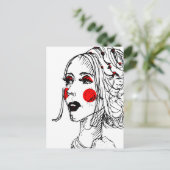 Fashion Model Sketch Postkarte (Stehend Vorderseite)