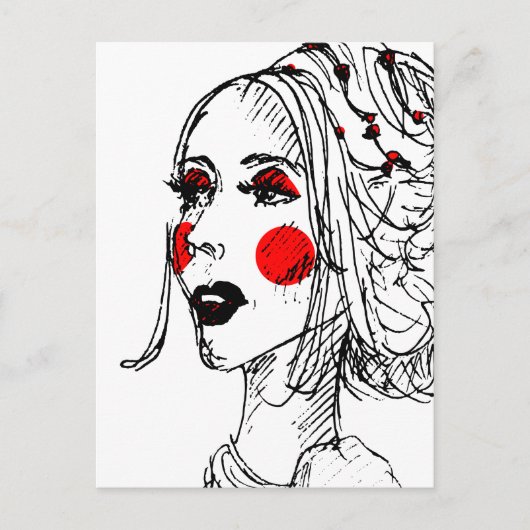 Fashion Model Sketch Postkarte (Vorderseite)