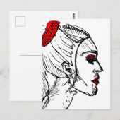 Fashion Model Sketch Postkarte (Vorne/Hinten)