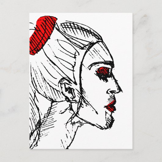 Fashion Model Sketch Postkarte (Vorderseite)