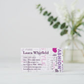 Fashion Model Style Beauty Star Business Card Visitenkarte (Stehend Vorderseite)