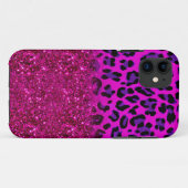 Fashion Modern Pink Purple Glitter Leopard Case-Mate iPhone Hülle (Rückseite (Horizontal))