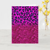 Fashion Modern Pink Purple Glitter Leopard Karte (Gelbe Blume)