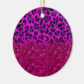 Fashion Modern Pink Purple Glitter Leopard Keramik Ornament (Links)