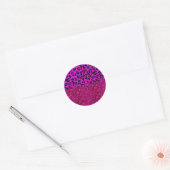 Fashion Modern Pink Purple Glitter Leopard Runder Aufkleber (Umschlag)