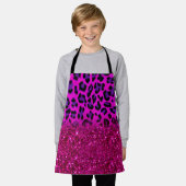 Fashion Modern Pink Purple Glitter Leopard Schürze (Getragen)