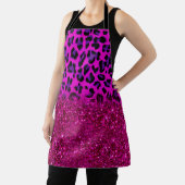 Fashion Modern Pink Purple Glitter Leopard Schürze (InSitu)