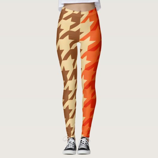 fashion orange geometric chic pattern leggings (Vorderseite)