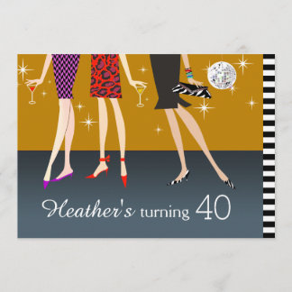 Fashion Party Girls 40. Geburtstag Einladung