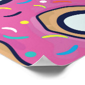 Fashion Patch Abzeichen. Nahtloses Muster mit rosa Poster (Ecke)