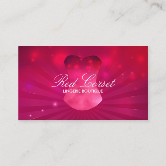 Fashion Pink Lux Corset Lingerie Visitenkarte (Vorderseite)