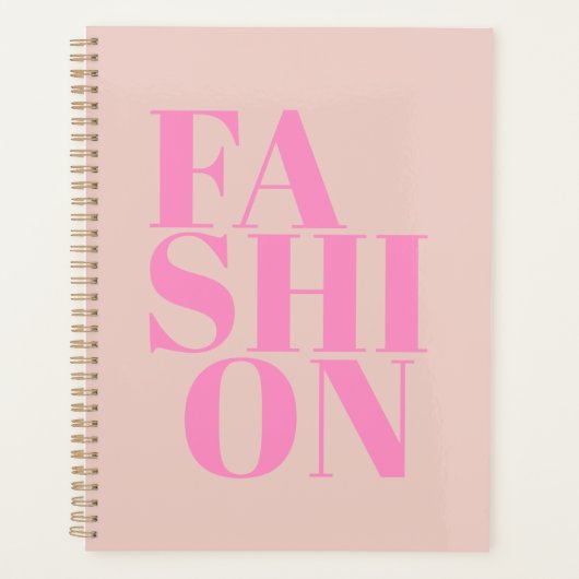 Fashion Print Preppy Peach Pink Typografie Planer (Vorderseite)