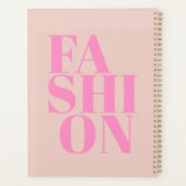 Fashion Print Preppy Peach Pink Typografie Planer (Rückseite)