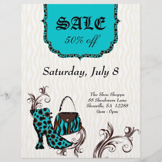 Fashion Purse Boot Zebra Leopard Verkauf Flyer (Vorne)