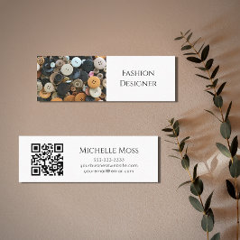 Fashion QR Code Nähen Einfache Tasten Beruflich Mini Visitenkarte