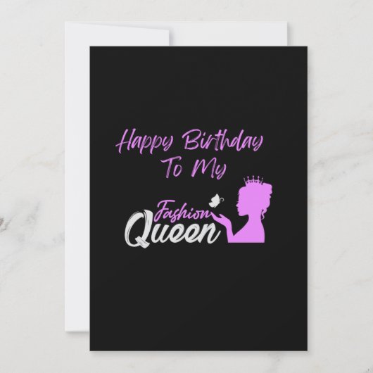 Fashion Queen Birthday Card Feiertagskarte (Vorderseite)