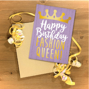 Fashion Queen Happy Birthday Card Einladung