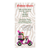 Fashion Rack Card Scooter Woman Xmas Purpur Werbekarte (Hinten)