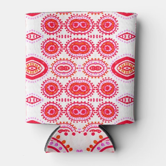 Fashion Red Folklore Boho Design Dosenkühler (Vorderseite)