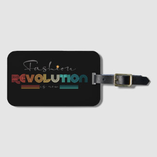 Fashion Revolution Retro Typografisches Schwarz Re Gepäckanhänger