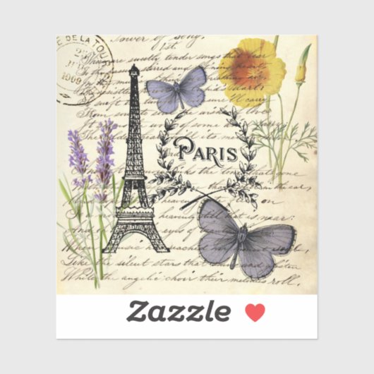 Fashion Salon WELLNESS-CENTER französischer Eiffel Aufkleber (Blatt)