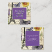 Fashion Salon WELLNESS-CENTER französischer Eiffel Quadratische Visitenkarte (Vorne/Hinten)