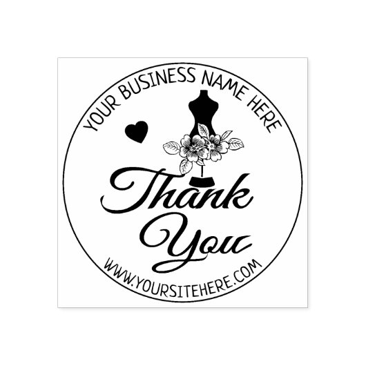 Fashion Script Danke Gummistempel (Prägung)