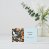 Fashion Seamstress Buttons Blau Visitenkarte (Stehend Vorderseite)