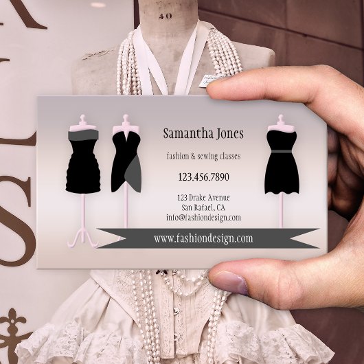Fashion Sewing oder Seamstress Business Card Visitenkarte