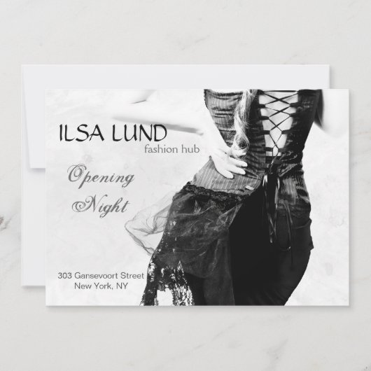 Fashion Shop Eröffnung Nacht Einladung (Vorderseite)
