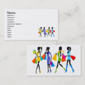 Fashion Shopping Girls Illustration Visitenkarte (Vorne/Hinten)