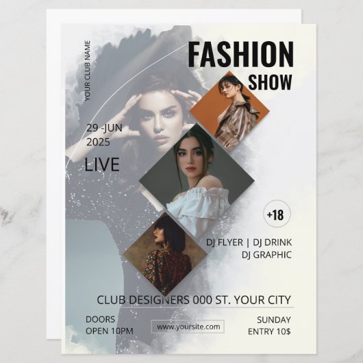 Fashion Show Flyer Template (Vorne/Hinten)