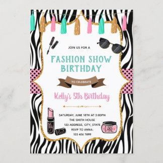 Fashion Show Make-up Geburtstag laden Einladung