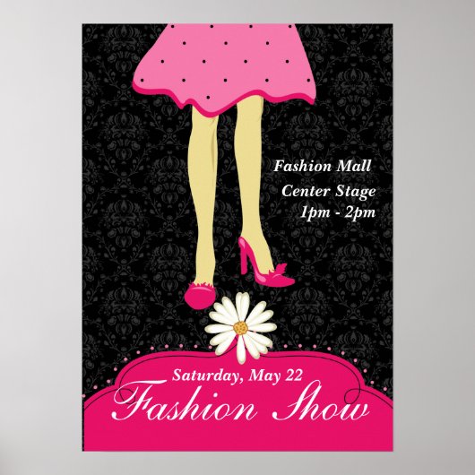 Fashion Show Poster Hübsch Shoes und Dress Pink (Vorne)